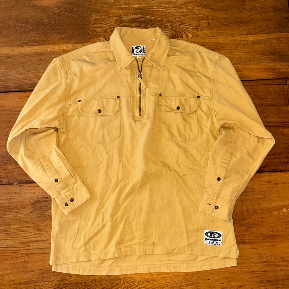 Vintage 90s R Squared Industrial Wear Quarter Zip Shirt Medium